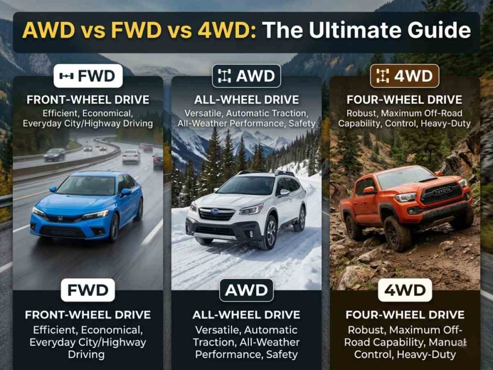 AWD vs 4WD vs FWD