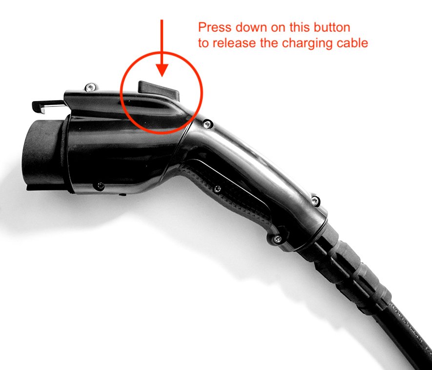 EV charging cable stuck
