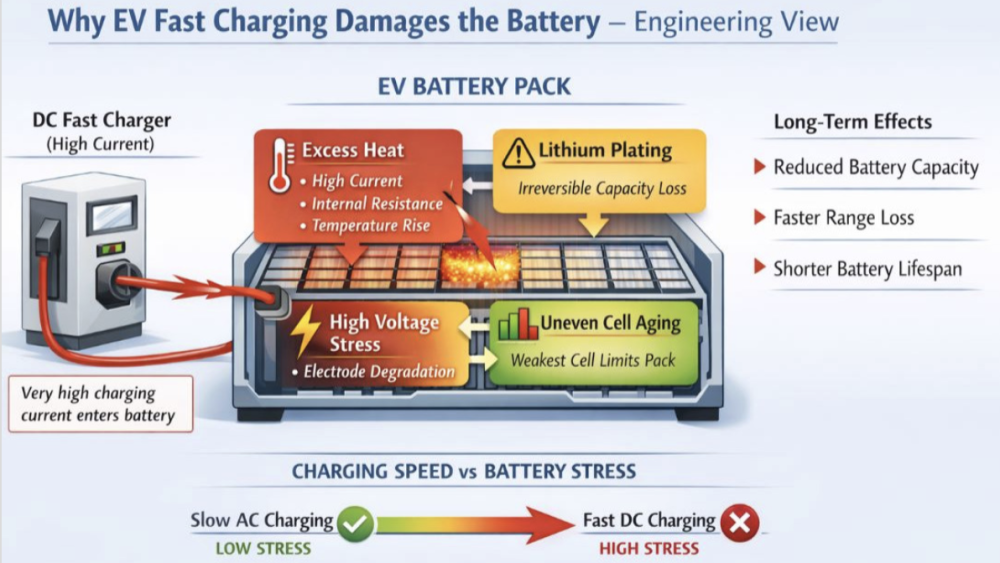 ev fast charging damage