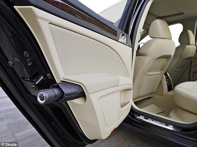 Skoda umbrella in door