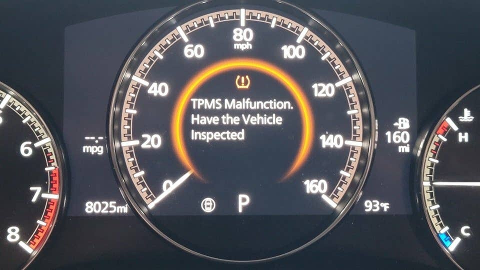 TPMS light flashing then stays on