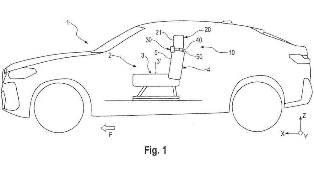 BMW seat neck support patent