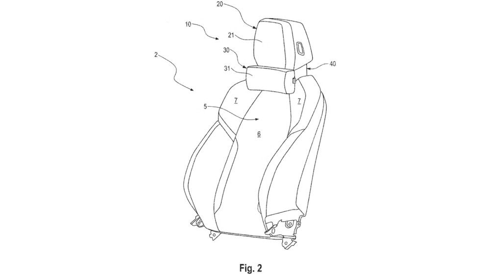 BMW seat neck support patent