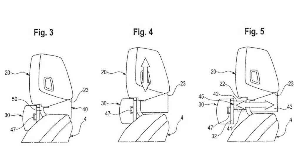 BMW seat neck support patent