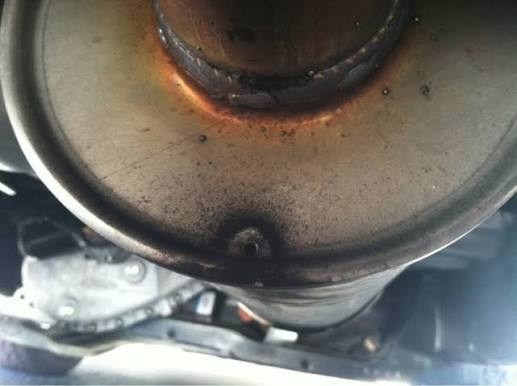 small hole in muffler