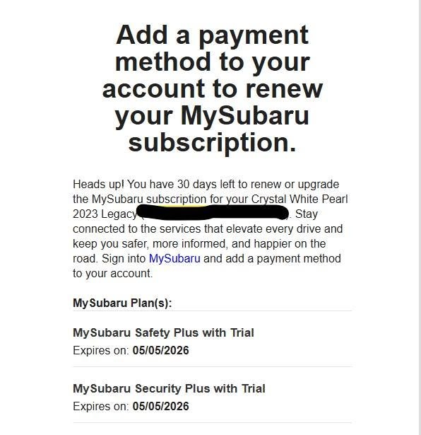 subaru fees