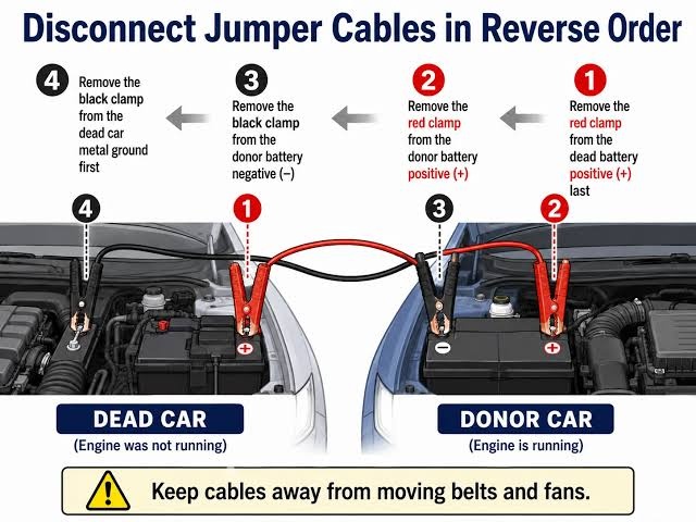 how to disconnect negative jumper cable